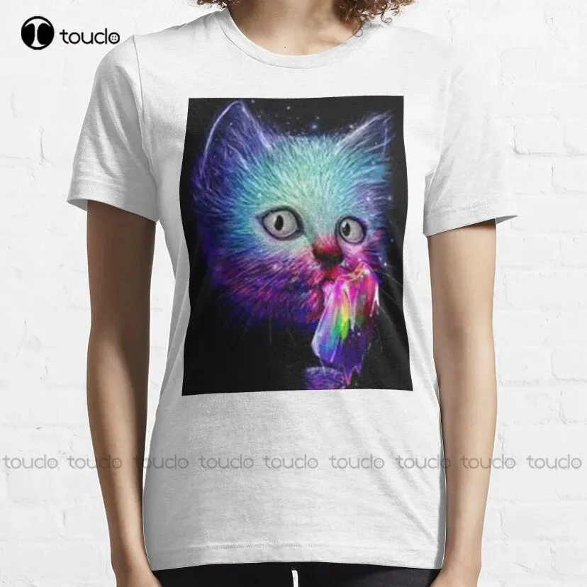 Cat Lightning ,Cat ,Kitten Classic T-Shirt Crew Neck Shirts For Women Custom Aldult Teen Unisex Digital Printing Tee Shirts New