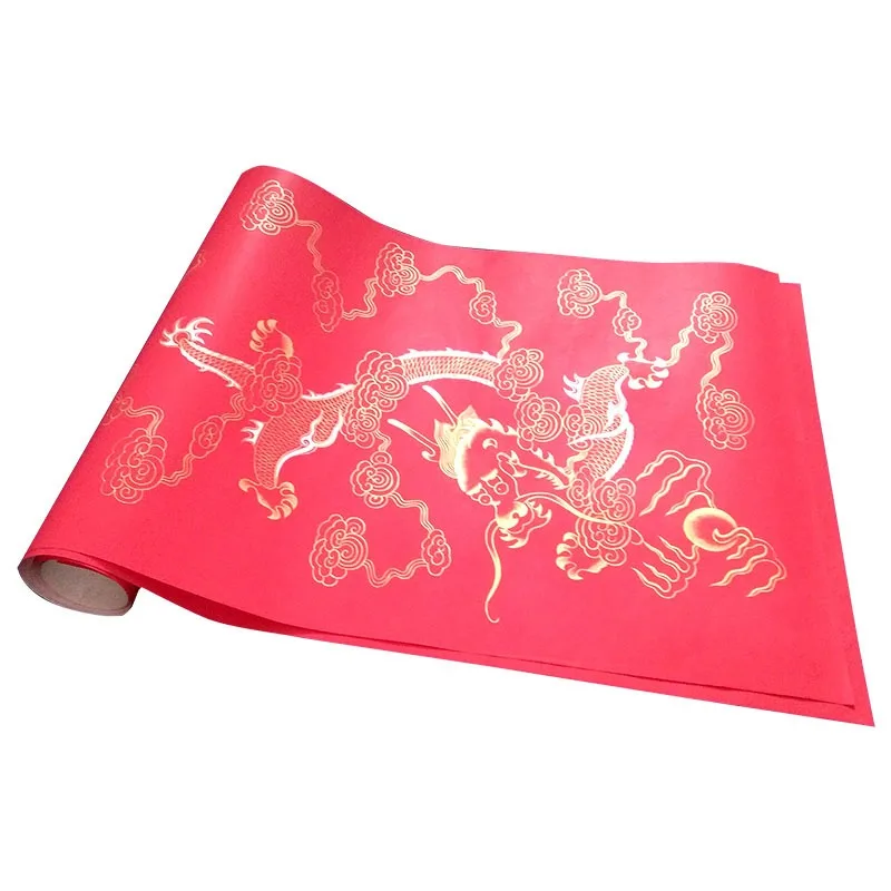 Hand-drawn tracing powder wax note four feet folio calligraphy rice paper red