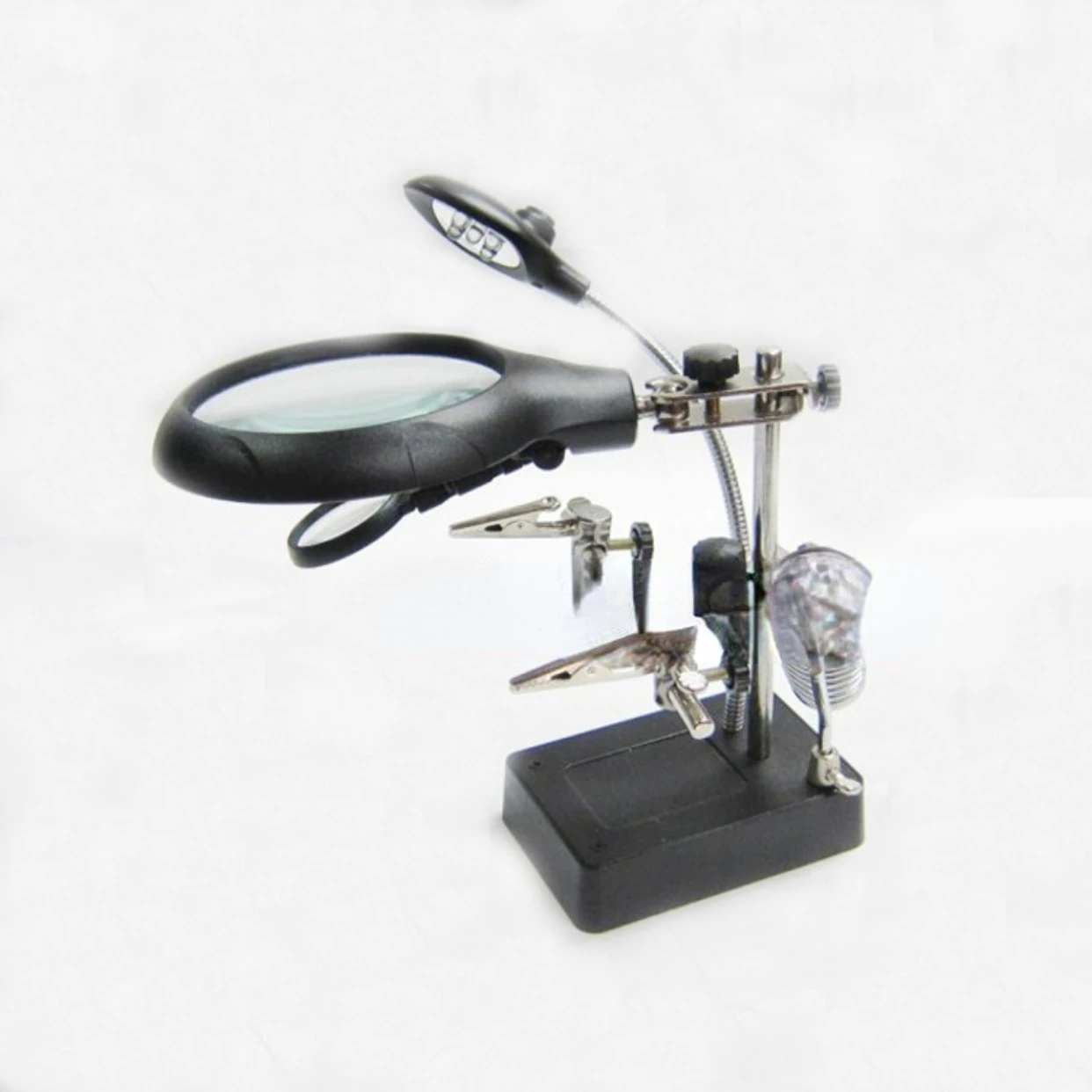 Desktop magnifying glass with lamp, soldering iron frame, motherboard clamp, welding clock, mobile phone, maintenance desk lamp