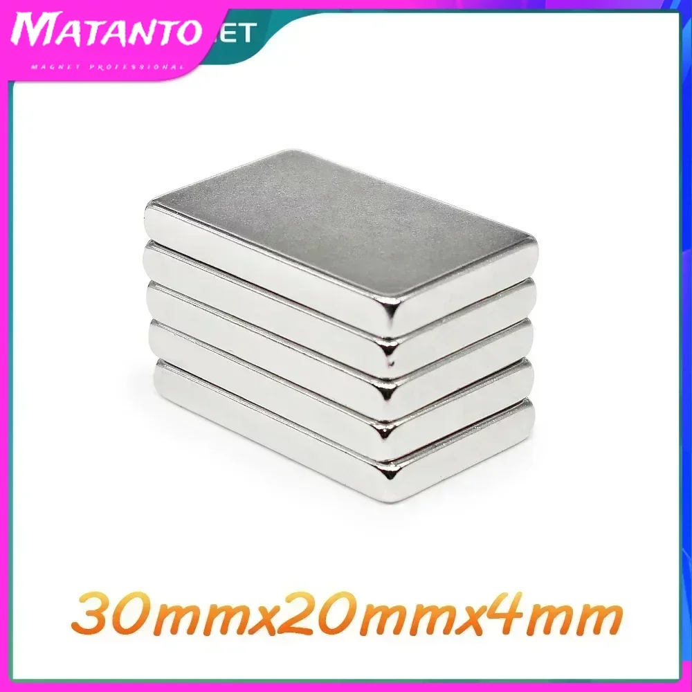 5/10/20PCS 30x20x4mm Strong Search Magnet Sheet N35 Block Rectangular Permanent Neodymium Magnet