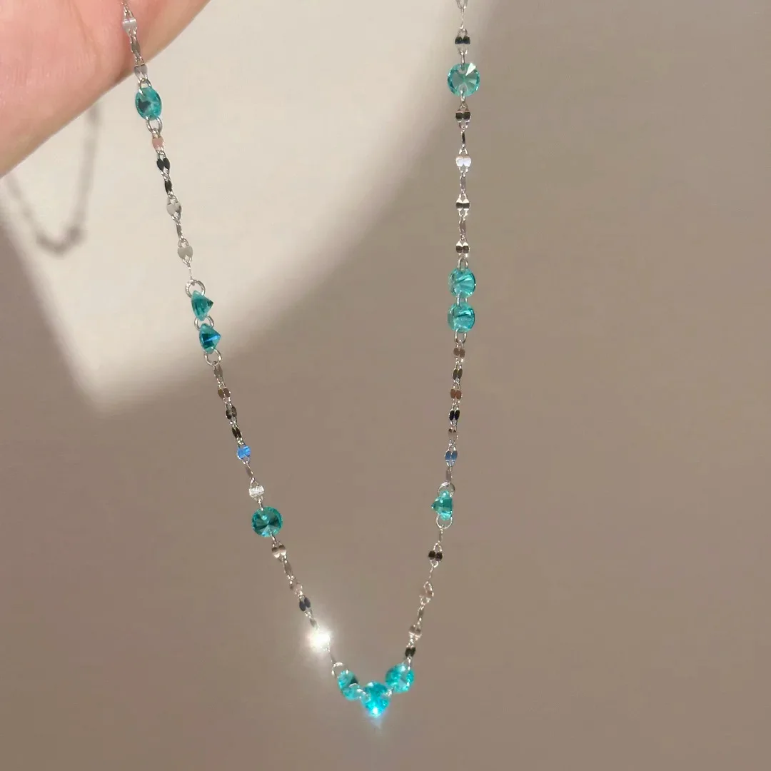 Simple Stylish and Versatile S925 Sterling Silver Women s Necklace with Loose Beads Gold Plated Design and Sparkling Diamonds