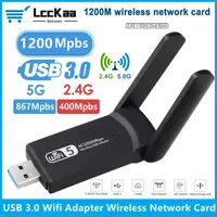 1200Mbps USB Wifi Adapter Dual Band  2.4GHz 5GHz WiFi Dongle With 2 Antenna PC Mini Computer Wireless Network Card Receiver