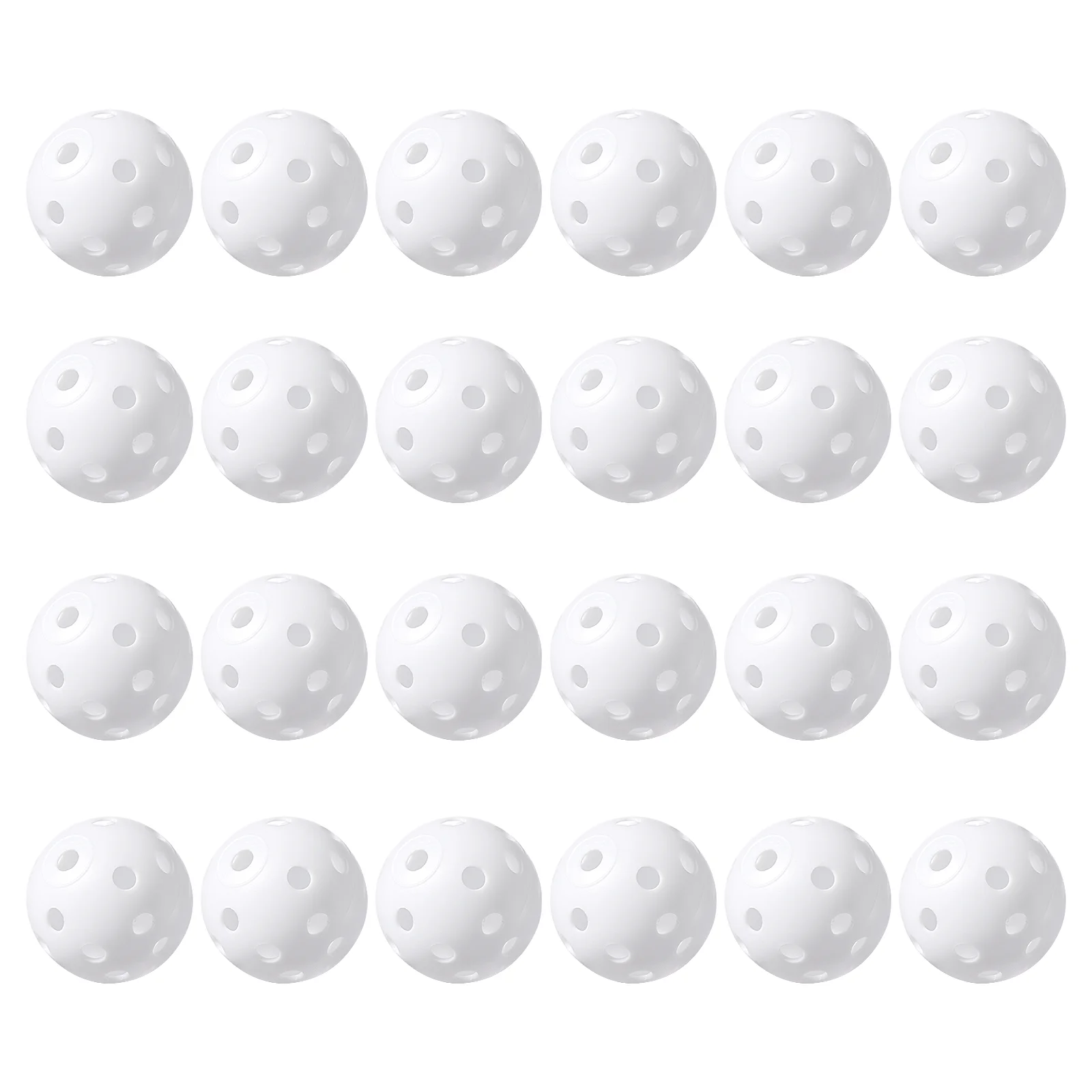 Bolas de prática perfurado branco para Golf Florball, Baseballs portáteis, Pickleball Training Balls, 24pcs