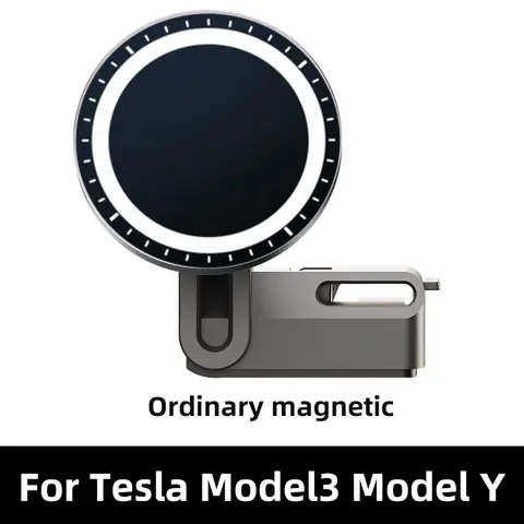 Tesla Model 3 Y 2023 용 자기 무선 차량용 충전기 마운트 흡착성 스마트 폰 홀더 자동차 전화 홀더 마운트 액세서리