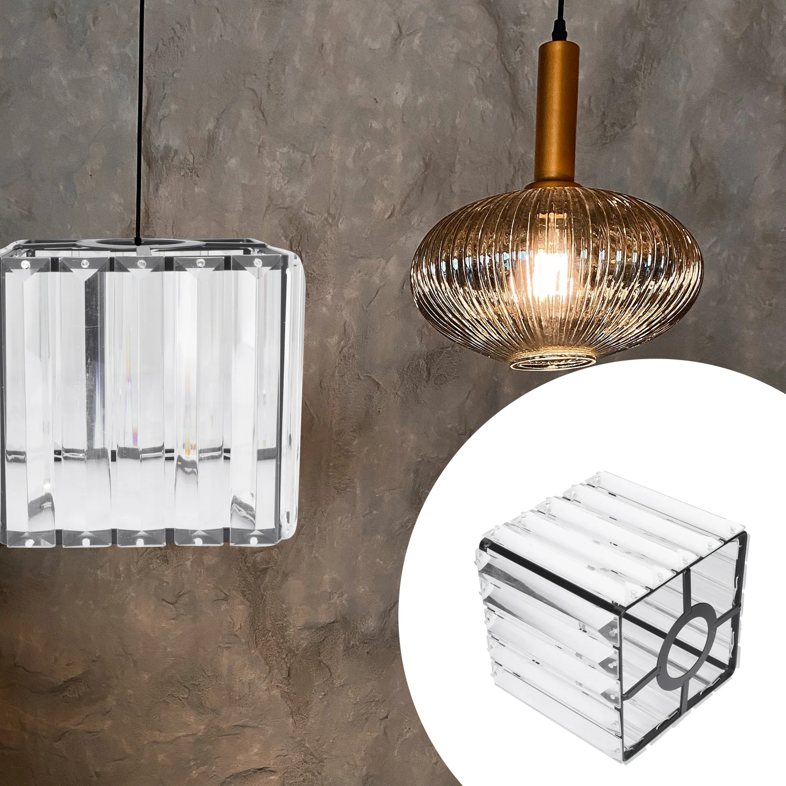 

Stylish Glass Lampshade Delicate Light Cover Unique Home Decorative Accessory Glass Lampshade Artistic Lamp Shade