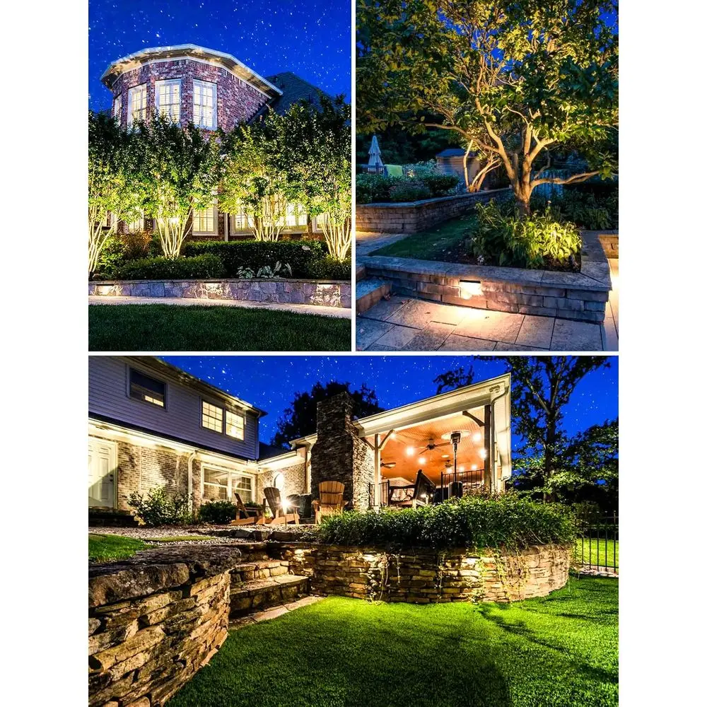 7 مصابيح LED صلبة، 12 فولت خارجية مقاومة للماء، 3000 كلفن أبيض ناعم، 12 عبوة مع موصلات #5