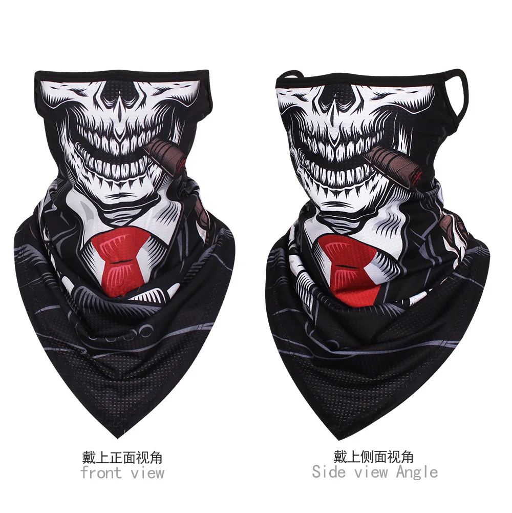 Multi-function Motorcycle Scarf Skull Half Face Mask Cycling Neck Gaiter Cover Shield Mesh Tube Sports Anti-UV Bandana Men Women