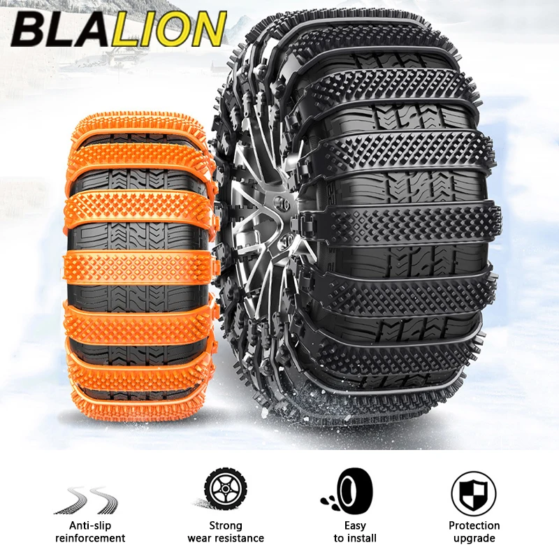 BLALION Car Snow Chains Driving SUV Off-road Outdoor Snow Tire Anti-skid Chain Thickened Tendon Universal Car Anti-skid Chain