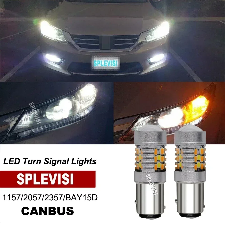 

2x 1157 2357 Error Free LED Switchback Turn Signal Light Bulbs for Honda Accord Sedan 1998-2015 1999 2000 2001 2002 2003 2004