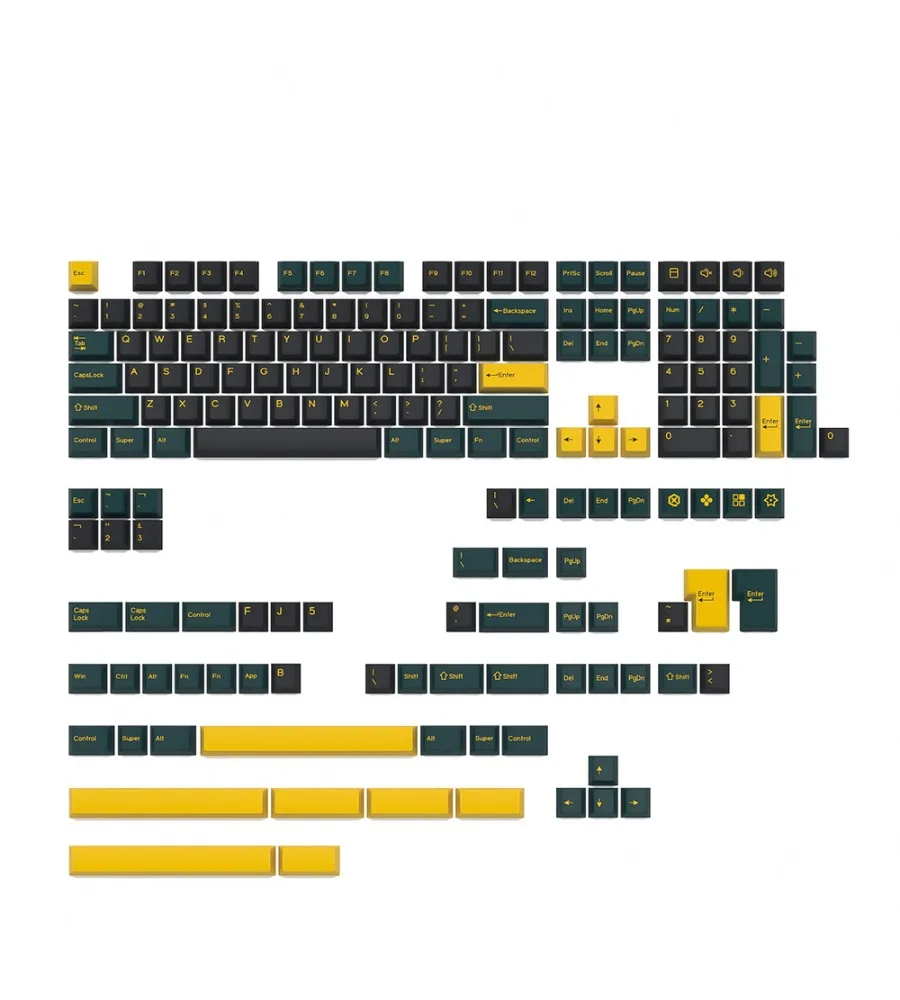 Keycap Personality Original factory height Full set Cherry office machinery keyboard keycap Green two-color molding PBT keycap