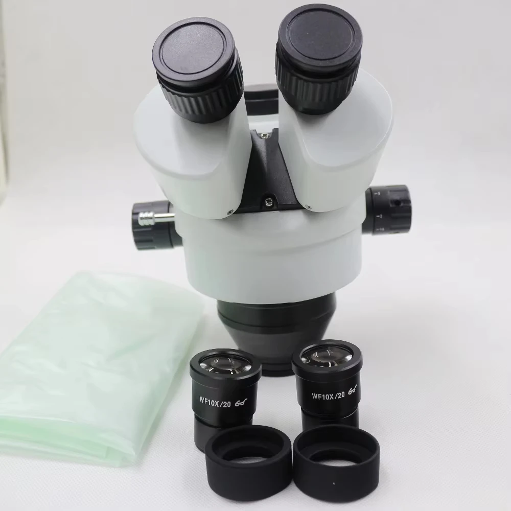Cabezal de microscopio estéreo 7-45X SZM7045, objetivo 0.7-4.5X, 10X WF10X/20, ocular, microscopio Trinocular, herramienta de reparación de teléfono, soldadura