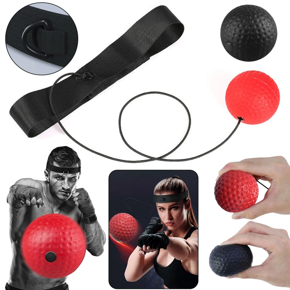 Reflex Ball Set with Headband Stress Relief PU Boxing Training Ball Hand Eye Coordination Training Improve Speed for Adult Kids