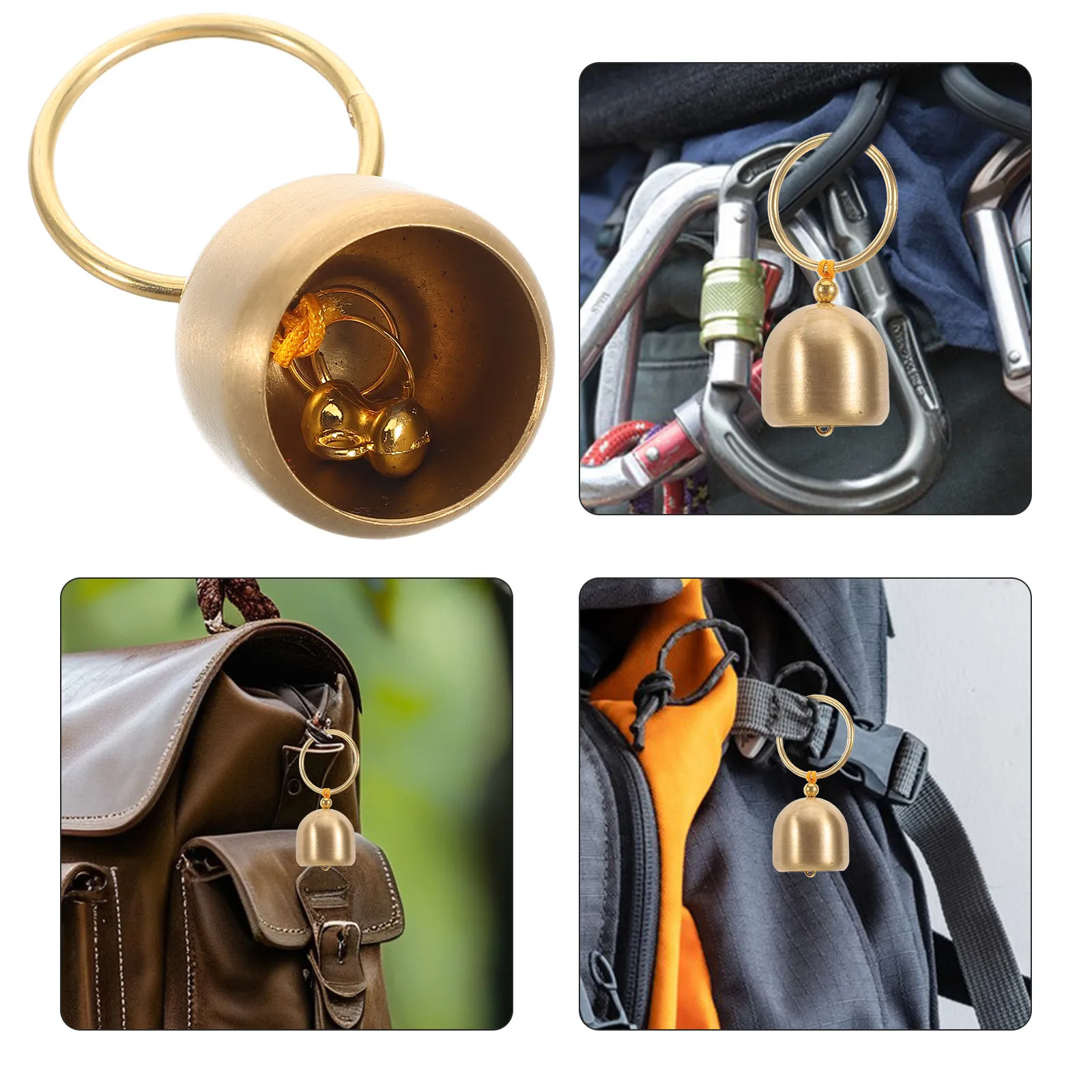

Латунный колокольчик для любителей активного отдыха, миниатюрный винтажный брелок-подвеска для походов, функциональный аксессуар для кемпинга, ветряной колокольчик