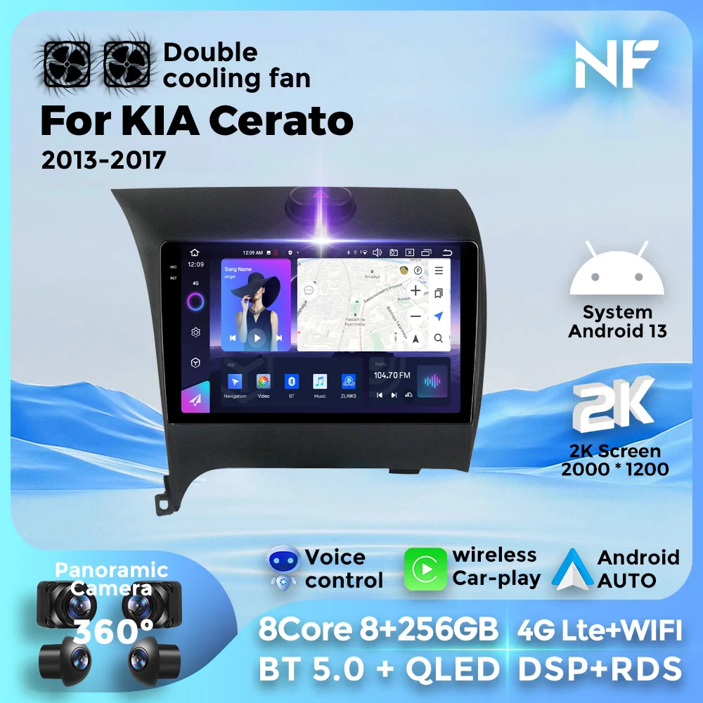 

Беспроводная Автомагнитола на Android для Kia Cerato 3 K3 Forte 2013 - 2017 BT 4G 9 дюймов мультимедийный видеоплеер GPS-навигация стерео