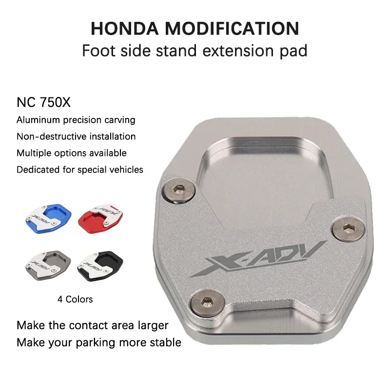 For Honda X-ADV 750 Xadv 2021-2023 Modified Side Support Bracket With Enlarged Foot Support Pad CNC Side Platform Suppor