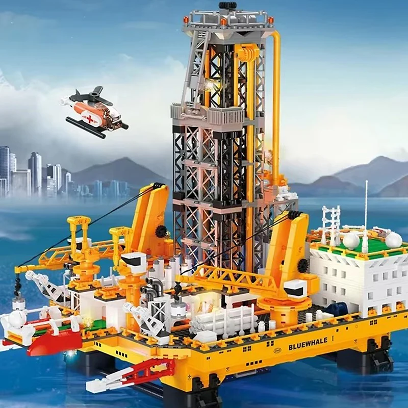 New MOC Modular Building Offshore Oil platform Deep Sea Oil Well Drilling Building Block Brick Puzzle DIY Toy Christmas Gift Set