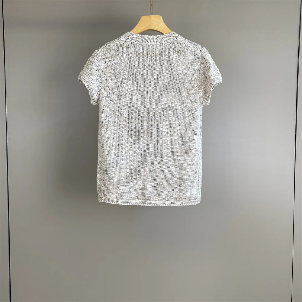 2026 Spring/Summer New Round Neck Pullover Short-Sleeved  Fashionable Commuter Casual Knit Top