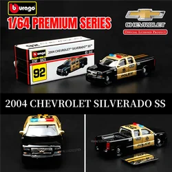 Bburago 1:64 Chevrolet Silverado SS 2004 Replica Car Model, Scale Mercedes Lamborghini Bugatti Diecast Miniature Art Kid Boy Toy