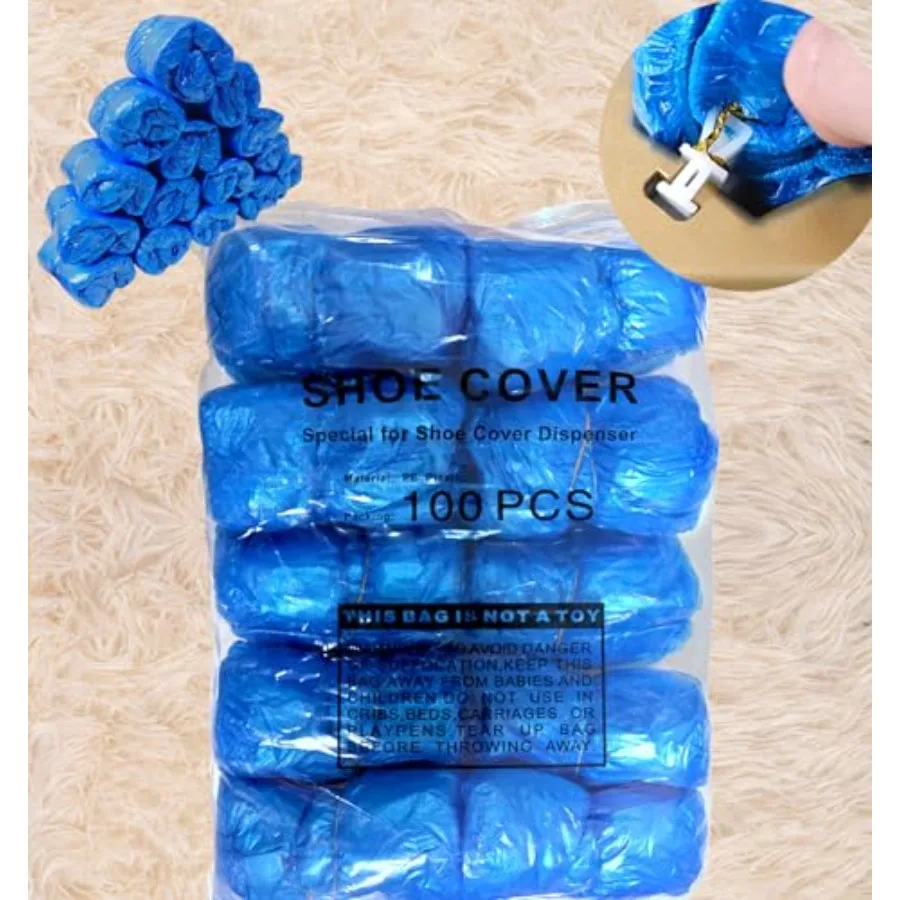 

100pcs Shoe Cover Machine Refill Disposable Shoe Cover Dispenser Refill with T-shaped Buckles.