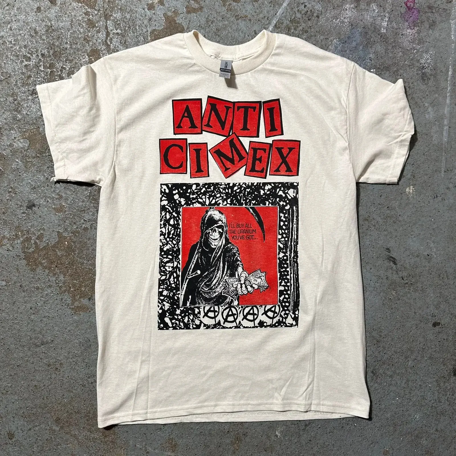 Camiseta Anti Cimex vintage con gráfico lavado, ligeramente cómoda, para hombre, ropa de diseñador elegante, versátil, estilo streetwear elástico