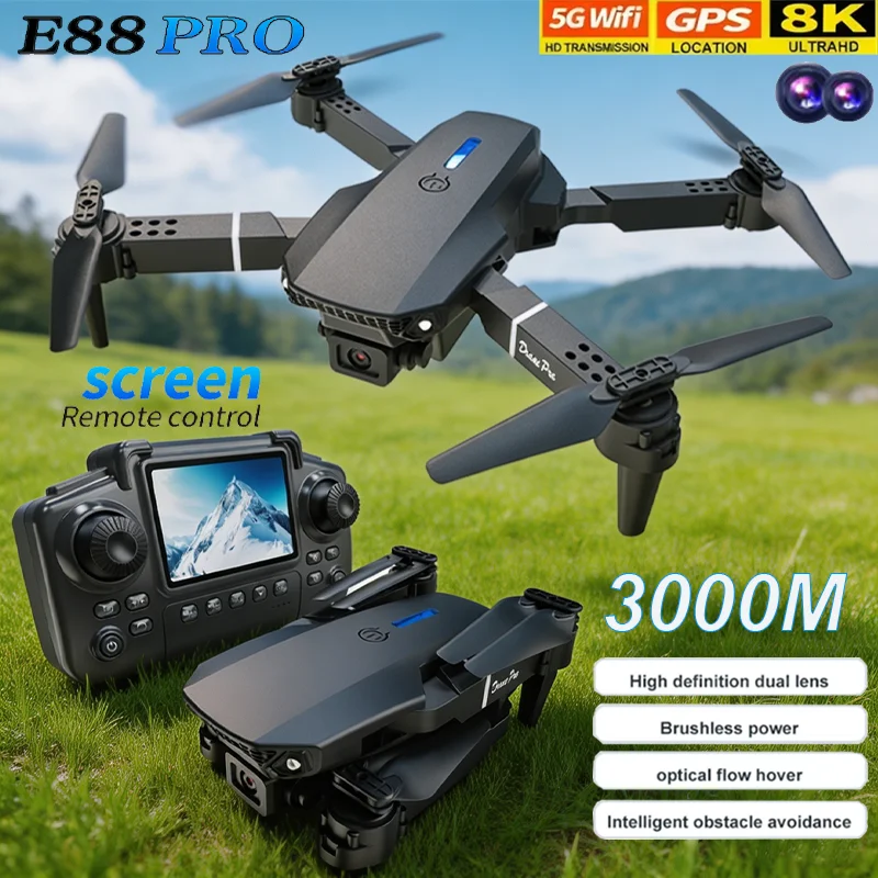 

Profesional 2026 E88 Pro Drone HD 4K RC Airplane Dual Camera Optical flow Localization RC Quadcopter Airplane Helicopter Boy To