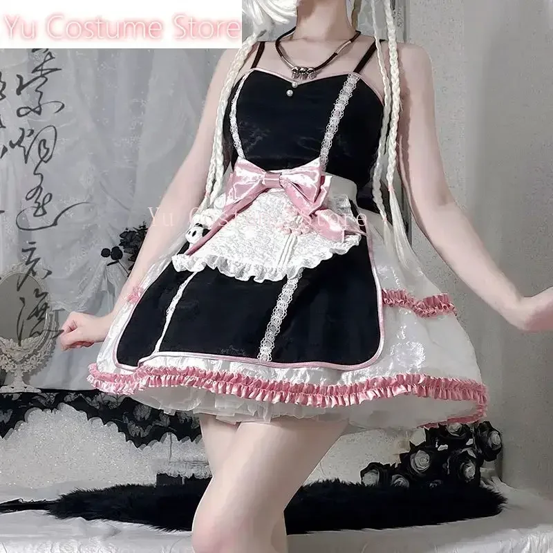 

Yu Costume Green Pink Cute Lolita Dress Chinese Maid Style Panda Jsk Suit Party Daily Lolita Bowknot Medieval Kawaii Dress