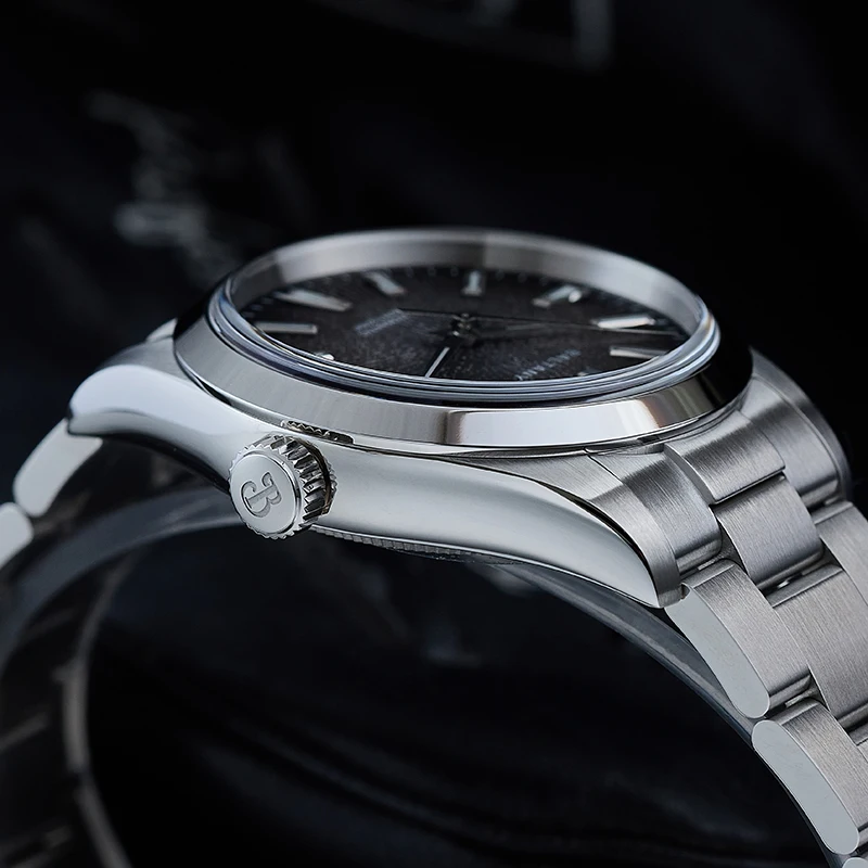 Baltany 39 مللي متر NH38 التلقائي فستان ساعات رجالية BGW9 مضيئة 20Bar سوار الفولاذ المقاوم للصدأ ثلاثية الأبعاد المدخن الهاتفي ساعة رياضية للرجال