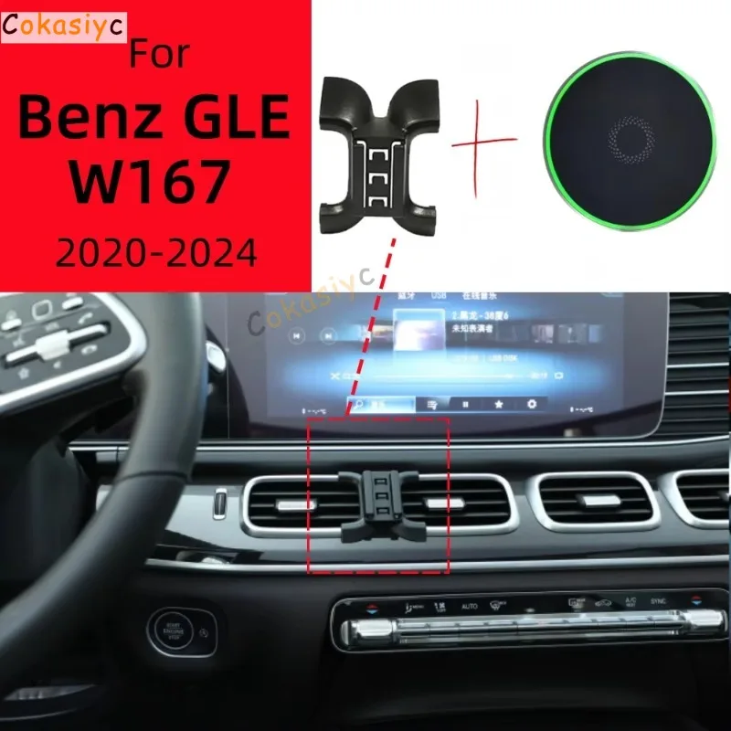 Suporte Magnético para Telefone de Carro para Mercedes Benz GLE W167 350 2020-2024 com Carregamento Sem Fio e Base Fixa Especial MagSafe