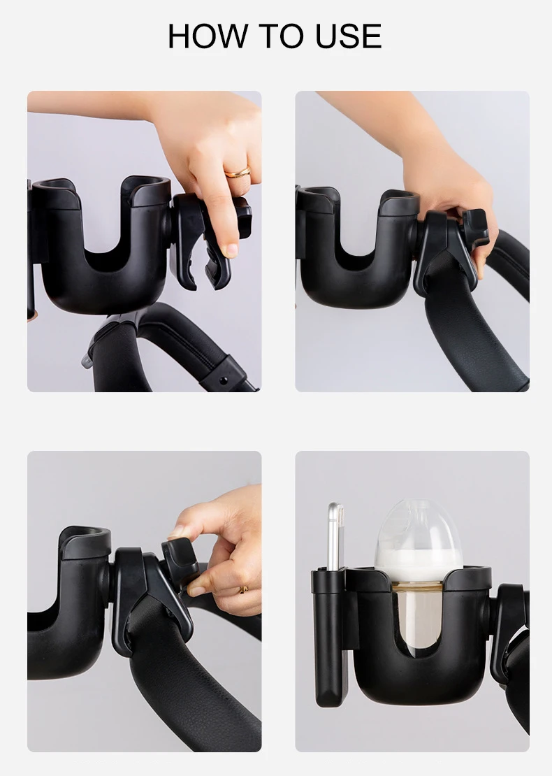 Baby Stroller Cup Holder Mobile Phone 2-In-1 ABS Pram Safety Accessories Bicycle Cup Holder