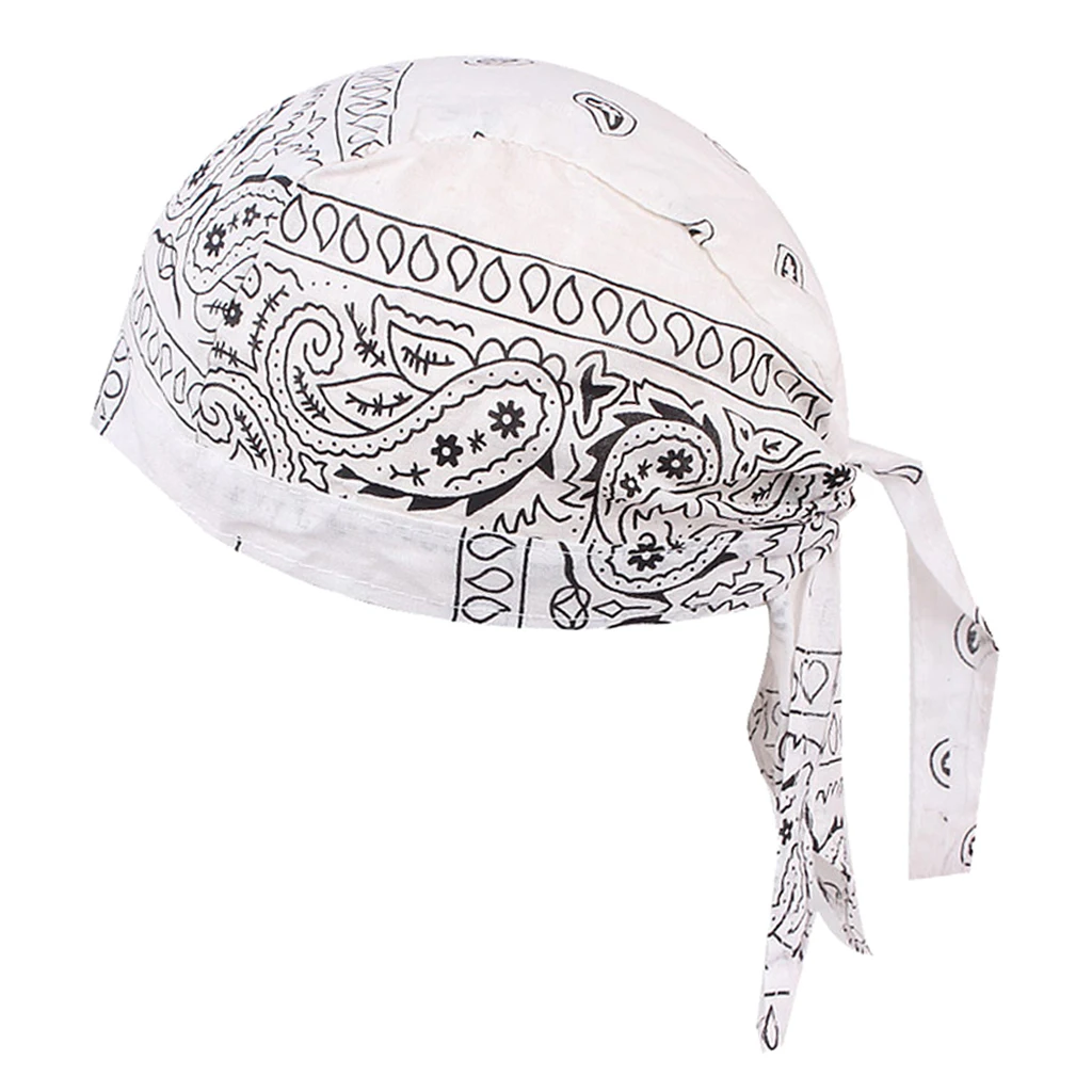 Unisex Women Men Bandana Hat Cotton Unisex Durag Print Cap Breathable Chemo Turban Fashion Headwrap Headwear Pirate Head Scarf