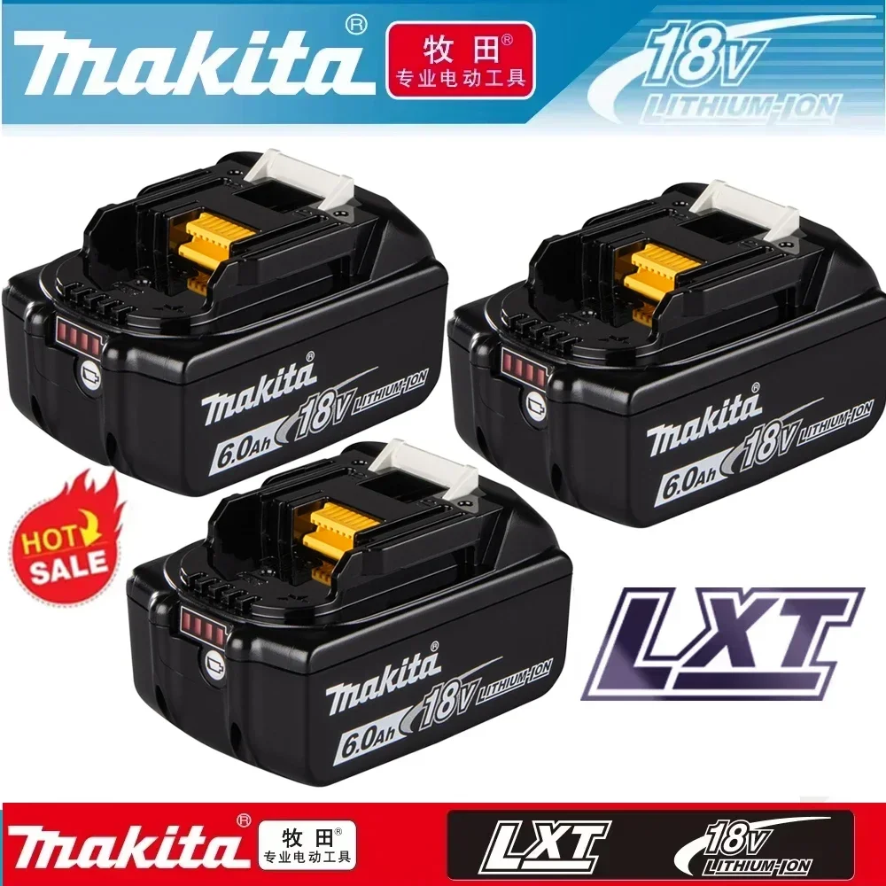 Makita 18 v battery 6AH 600mAH Li-ion Replacement LXT BL1860B BL1850 BL1830 DHP482RFX9 BL1815 LXT400 for Cordless Drills