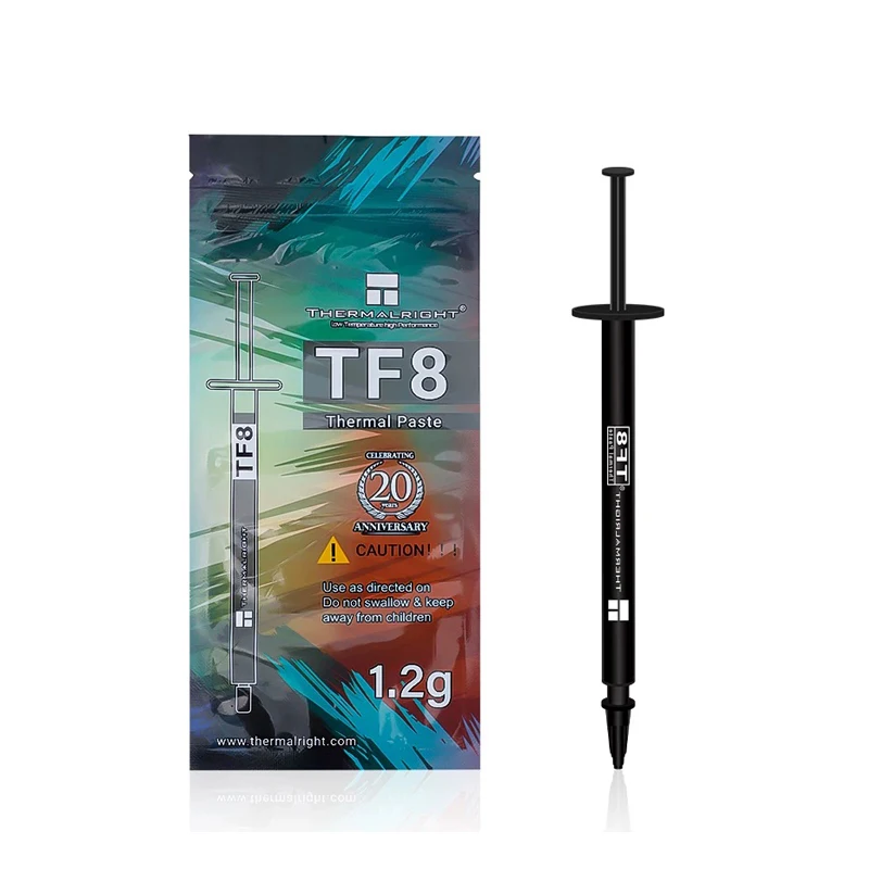 TF8 1.2g จาระบีความร้อนคอมพิวเตอร์พร้อมเครื่องขูดค่าสัมประสิทธิ์การนําความร้อน 13.8 * วางความร้อน