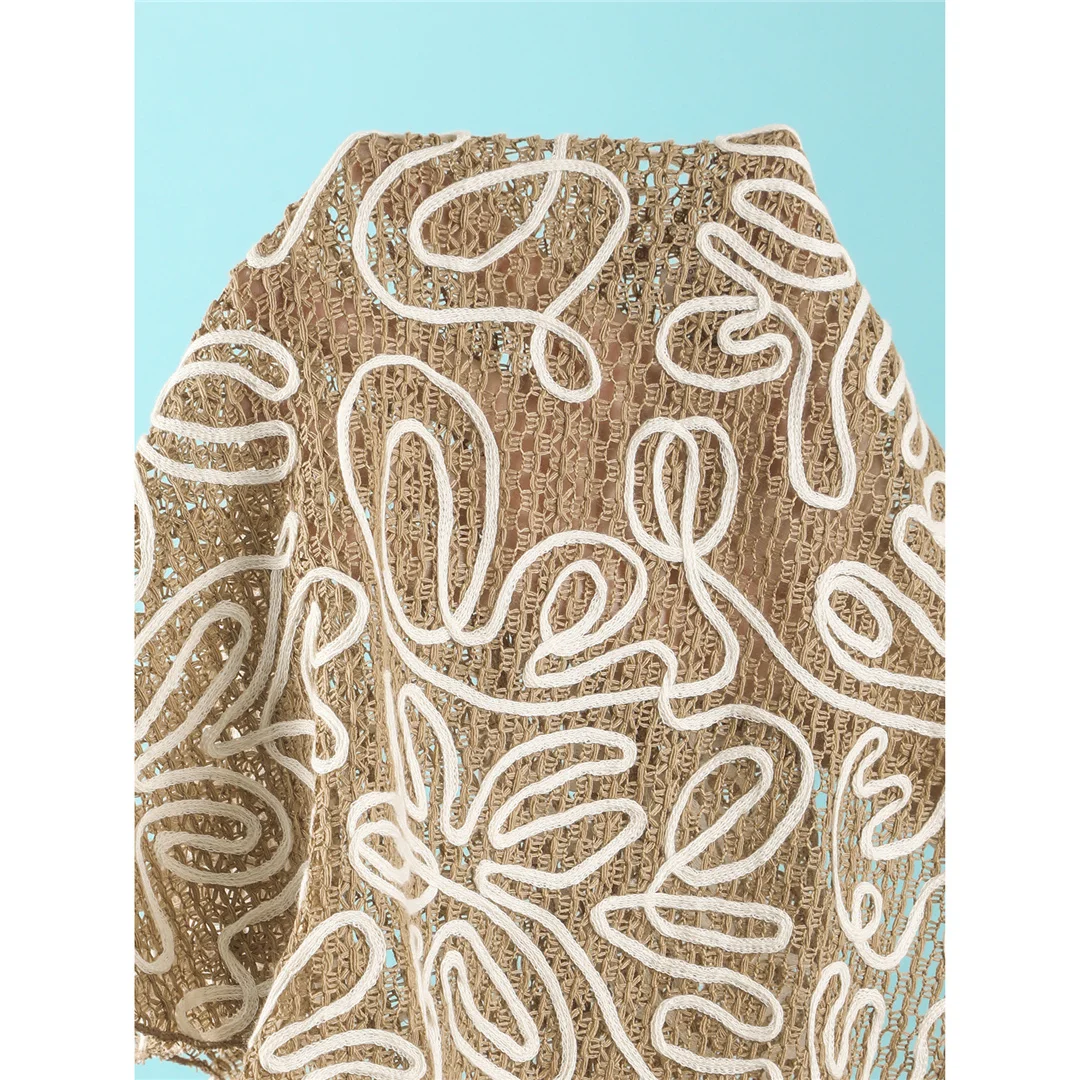 Mit Sarong-Halterneck-Bikini, bedruckter Bikini, Damen-Badebekleidung, dreiteiliges Bikini-Set, gepolsterter Badeanzug, Badebekleidung, Badeanzug, Modell V8073. – Detail 7