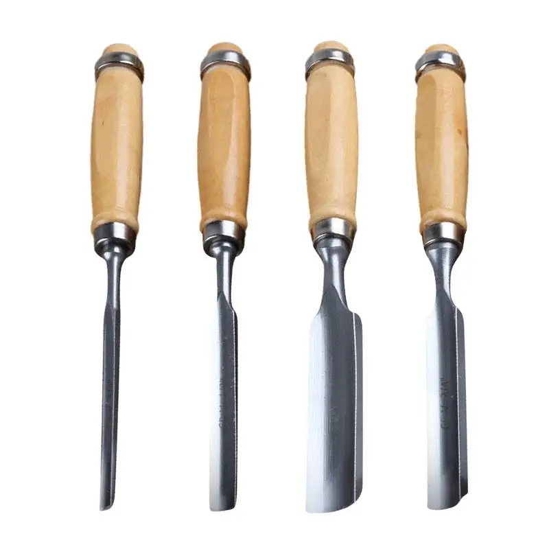 6/12/18/24mm Semi-Circular Woodworking Chisel Set Carving Chrome Vanadium Steel Carpenter Wood Carving Gouge Chisels Tool