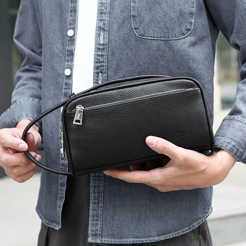 

Men's Fashion genuine leather Large Capacity Handbag bolsos para hombre sacoches hommes cartera hombre клатч мужской bolsos