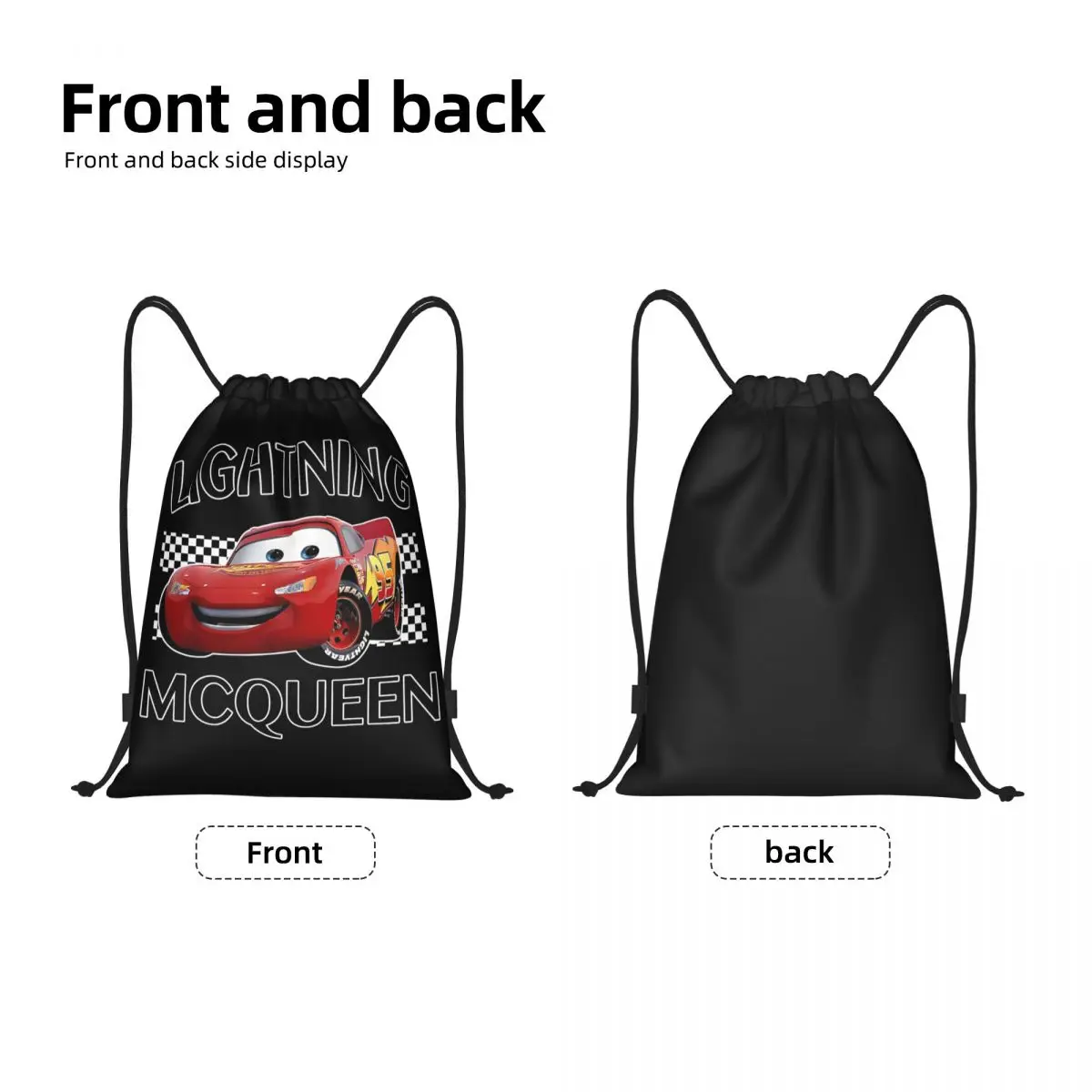 Lightning McQueen 95 zaino con coulisse borsa da palestra sportiva Racing Car String Sackpack per l\'escursionismo