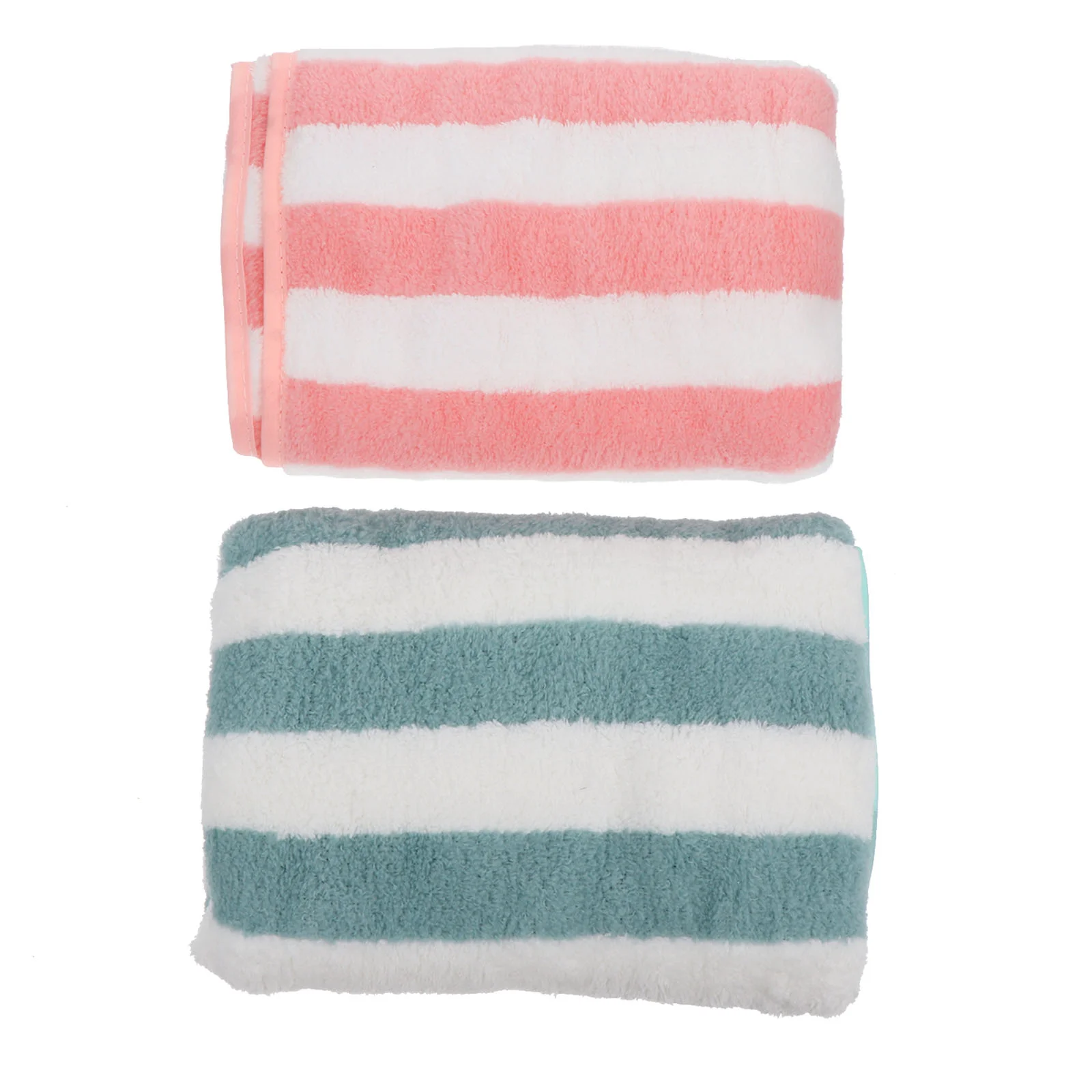 4 Pcs Color Striped Towel Coral Fleece Cloth Thick Wash Comfortable Face Absorbent Shower Household