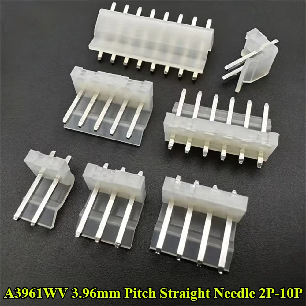 30/50Pcs/lot A3961WV 3.96mm Pitch Straight Needle 2P/3P/4P/5P/6P/7P/8P/9P/10P Pin Socket Connector