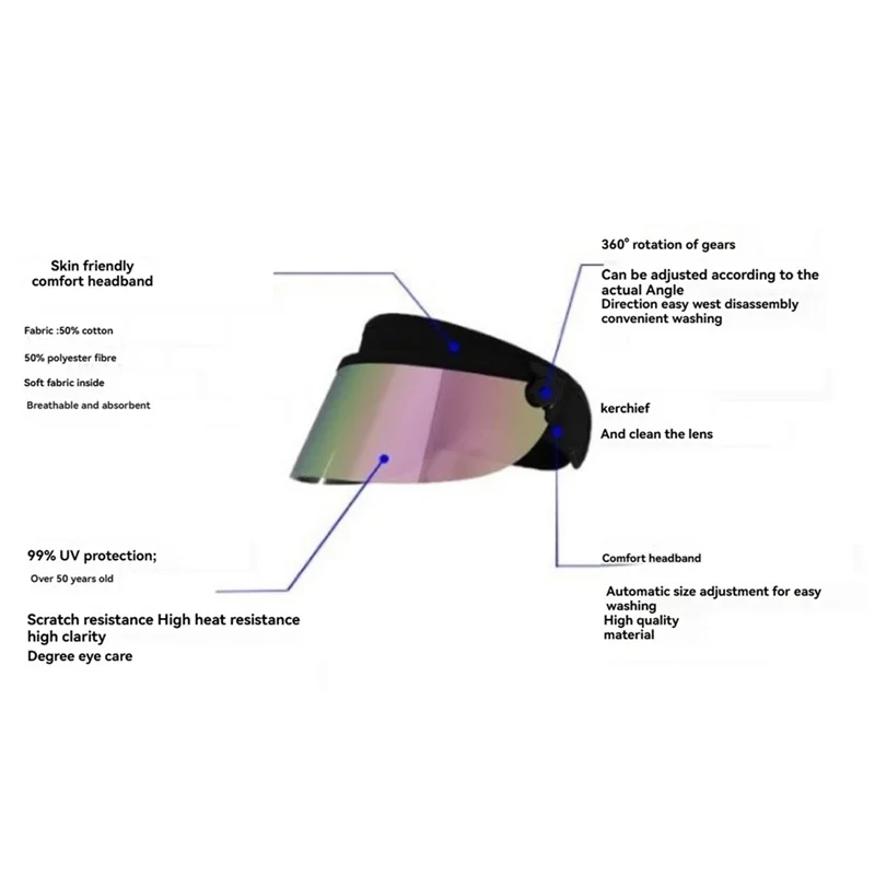 

Y67A-Sun Hat Glasses Full-Face Sunscreen Sports Hat Scratch Resistance Outdoor Anti-Scratch Round Top Sports Sun Hat Champagne