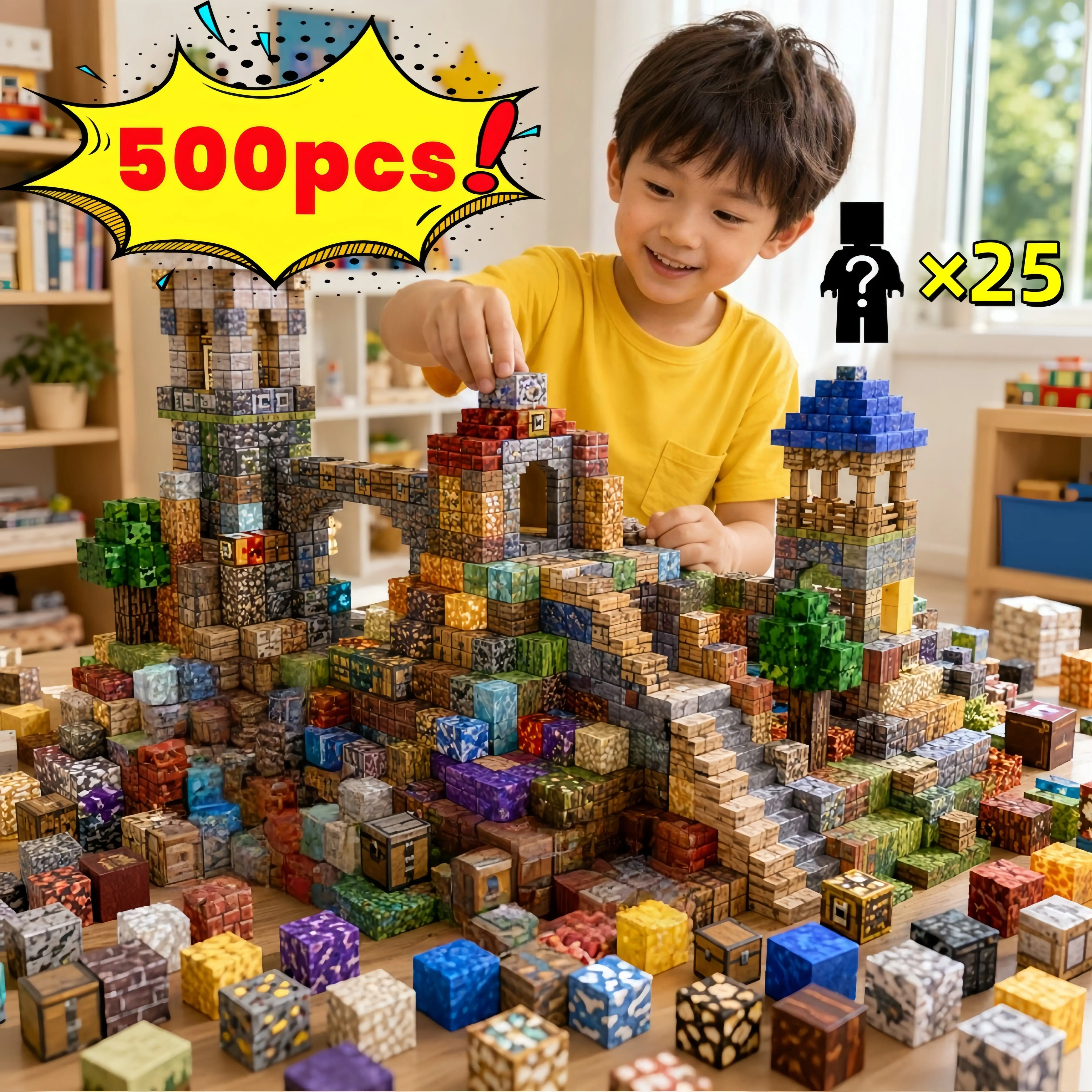 

10-500 pcs World Magnetic Building Block Set Pixel Building Toy DIY Magnetic Cube Brick Construction Magnet Toy Birthday Gift
