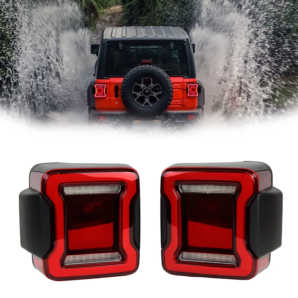LED Rear Tunnel Tail Lights Sequential Turn Signal for 2007-2017 Jeep Wrangler JK JKU Brake Running Lamp Auto Parts