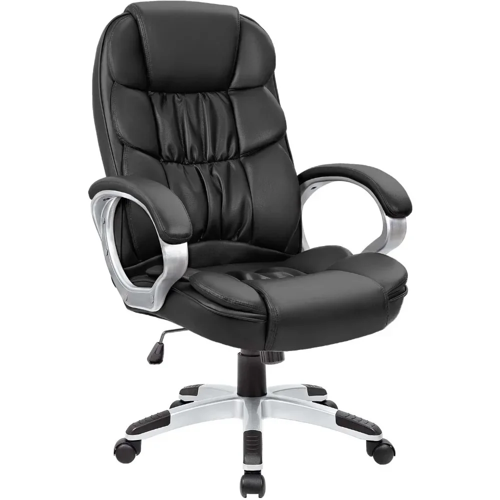 

Office Chair High Back Computer Desk Chair, PU Leather Adjustable Height Modern Executive Swivel Task Chair with Padded Armrests