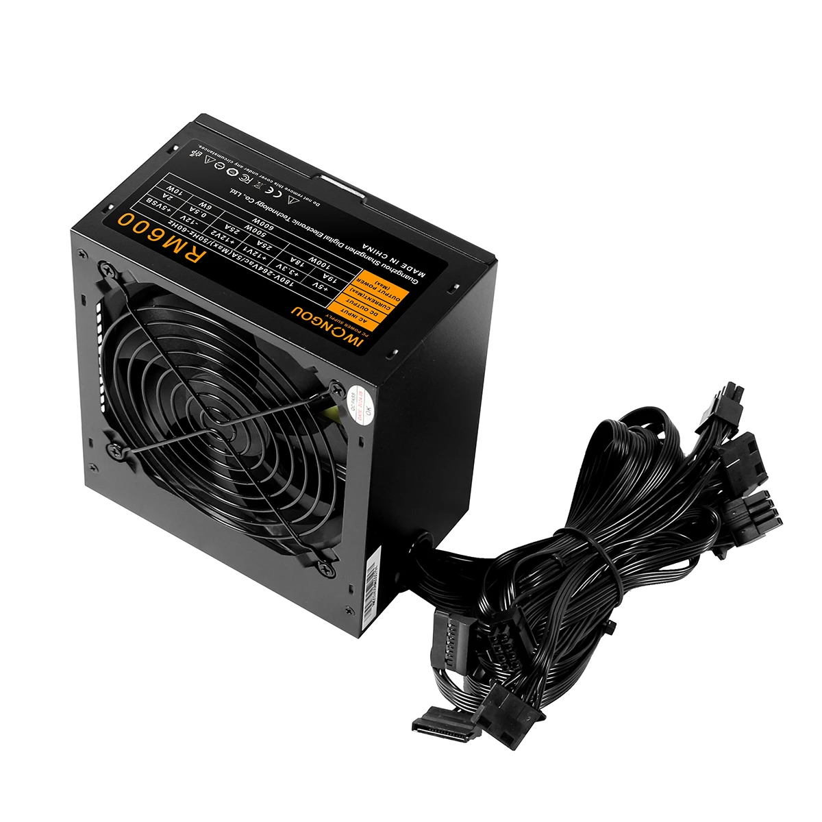 IWONGOU RM 600W PC PSU Power Supply Unit Black Gaming Quiet 120mm Fan 110V 220V ATX Desktop Computer Power Supply For BTC