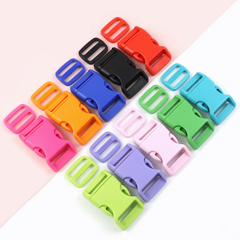 

15-25mm Backpack Plastic Release Buckle 2/5/10Sets Dog Collar Adjuster Tri-Glide Sliders Webbing Strap Closure Carabiner Clips