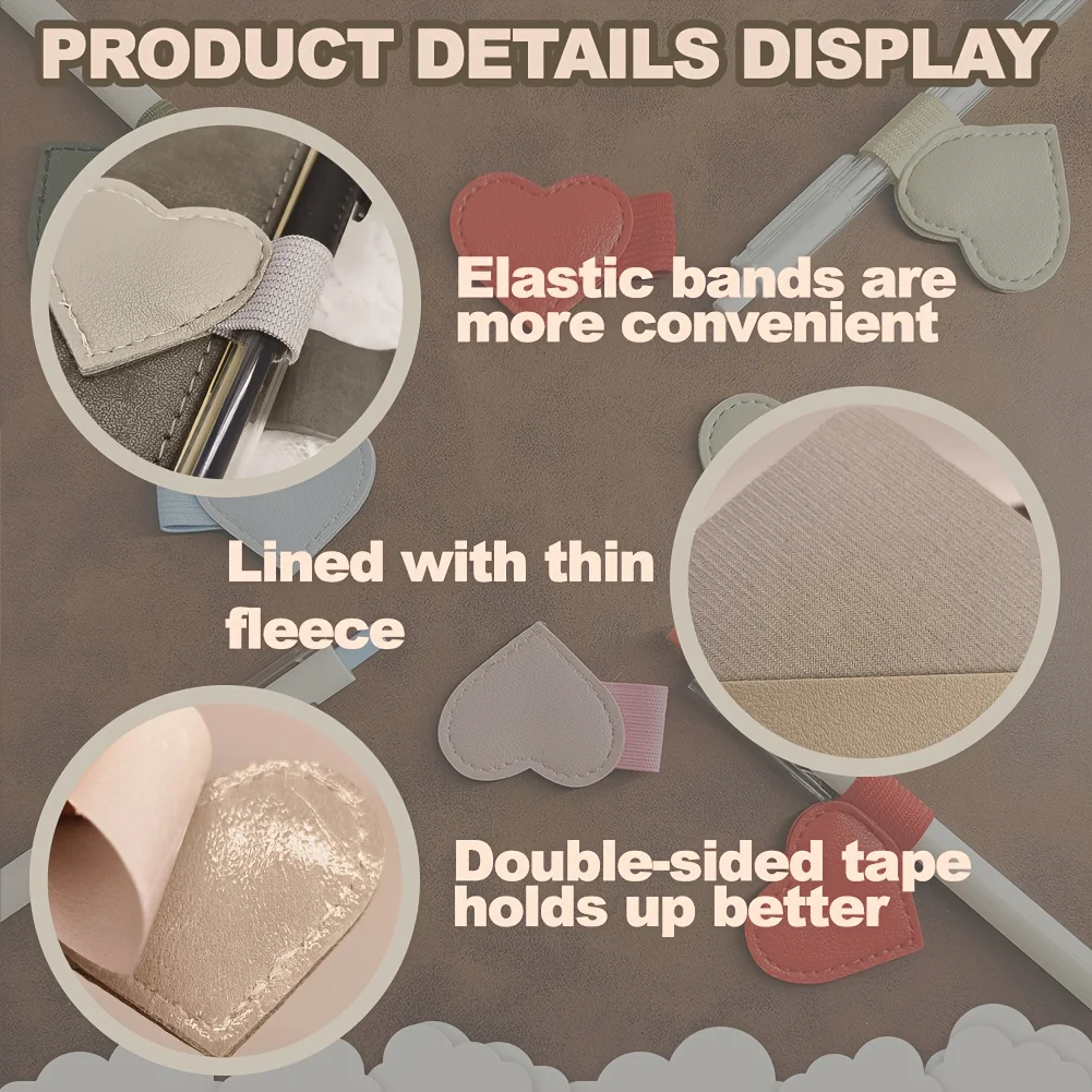 ذاتية اللصق على شكل قلب القلم حلقة مرنة حامل لأجهزة الكمبيوتر المحمولة المجلات المخططين اللوحي شاشة تعمل باللمس مكتب القرطاسية