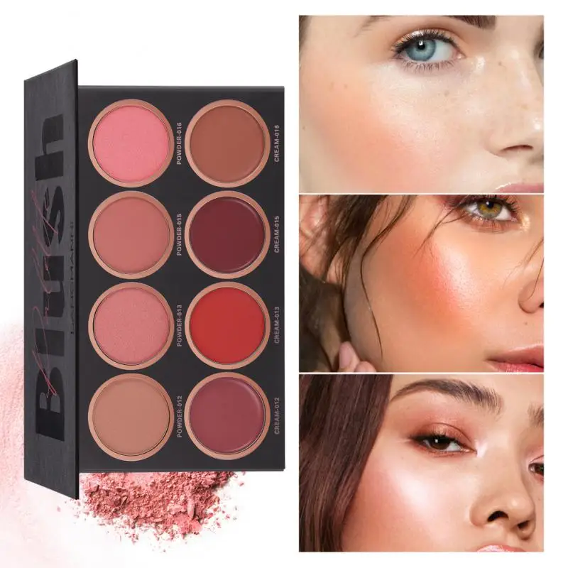 Face Contour Blush Matte Pearly Blush แต่งหน้า 8 สี Blush Palette Cheek Rouge Face Blusher ความงามเครื่องสําอาง