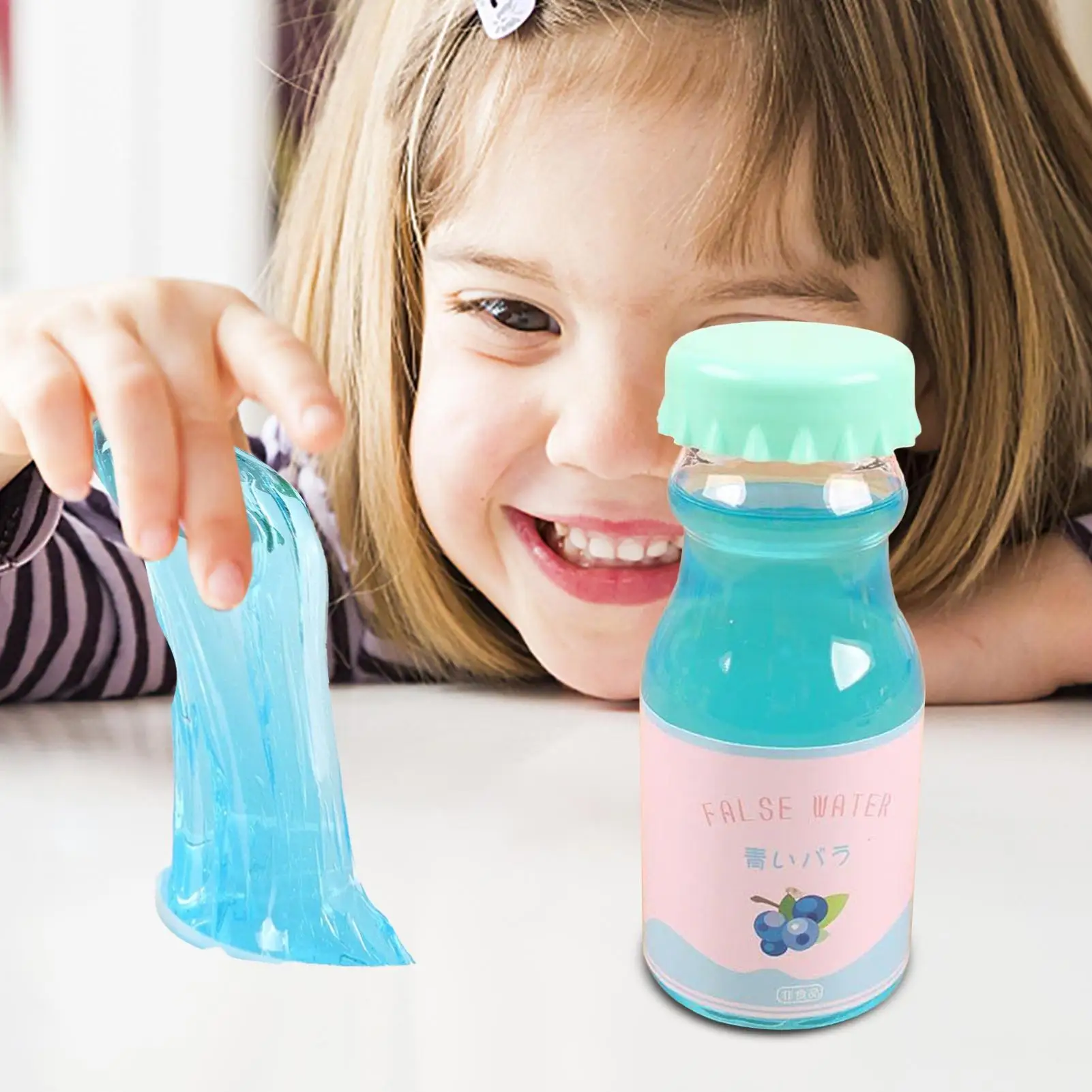 زجاجة مشروبات مقلدة مع مياه وهمية، لعبة طين كريستال سلايم، تخفيف الضغط والضغط، مع إحساس لمس جديد