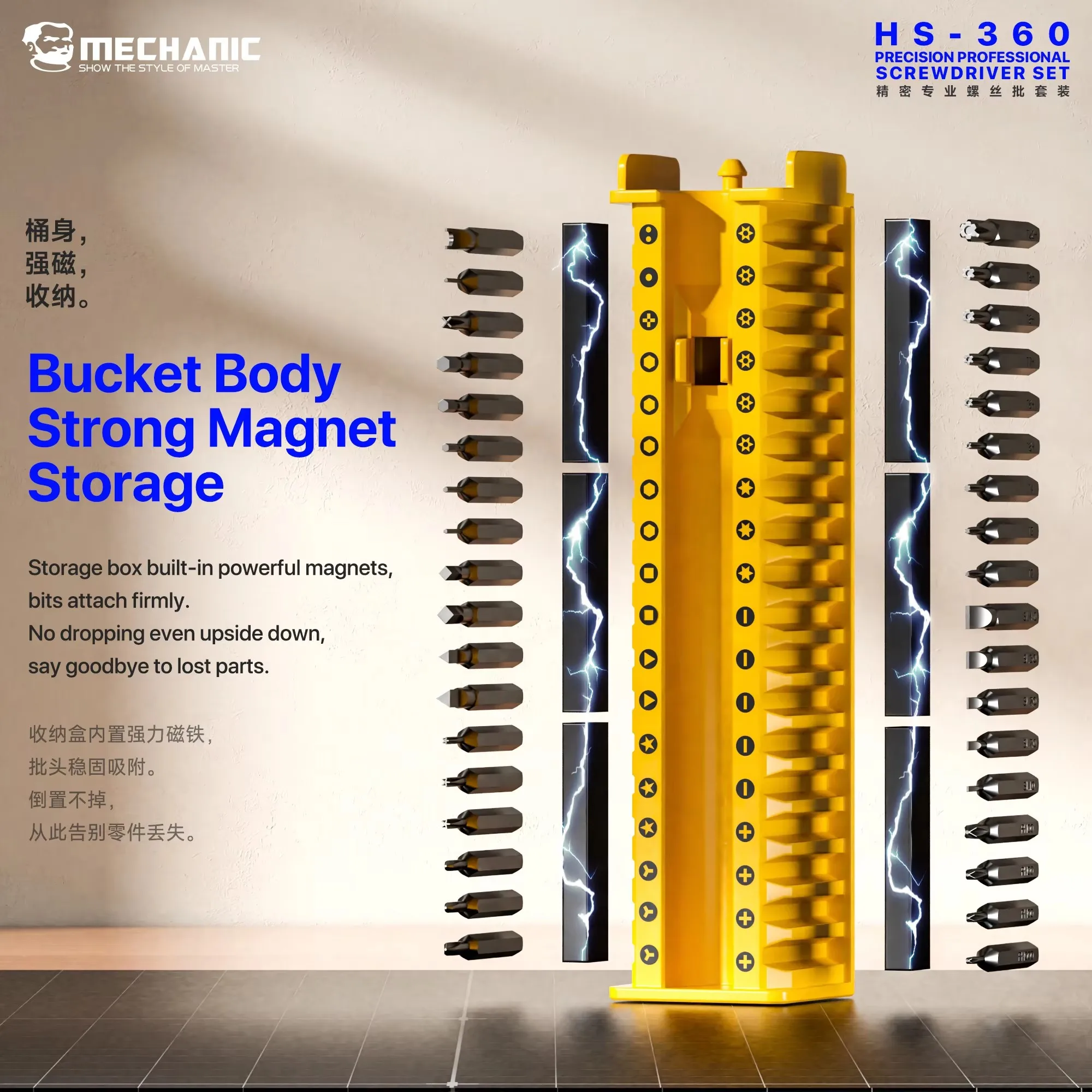 MECHANIC 36 in 1 Hs-360 Precision Professional Screwdriver Set Powerful Magnetic for Electronic Phone Camera Laptop Watch Repair