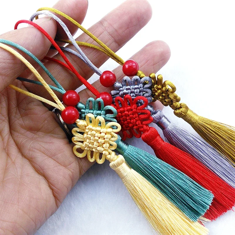 2/5 sztuk 5cm świąteczne frędzle wisiorek chiński węzeł jedwabne frędzle szycie zasłony Charms Tassel DIY rzemiosło prezent tworzenia biżuterii Decor