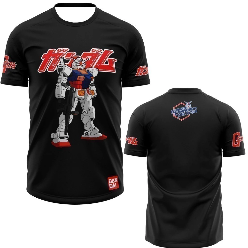 2025 Gundam Crossbone قصيرة الأكمام تي شيرت موضة أنيمي المنتج الرقمية تي شيرت مطبوع انمي ياباني الطرفية رداء علوي غير رسمي #3